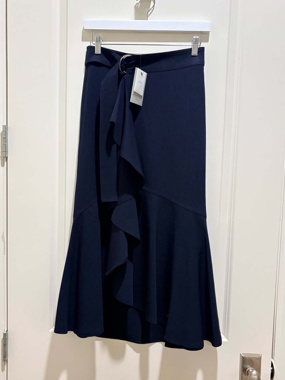 A.L.C. Pierre Ruffle Trim Midi Skirt Navy 
2 NWT